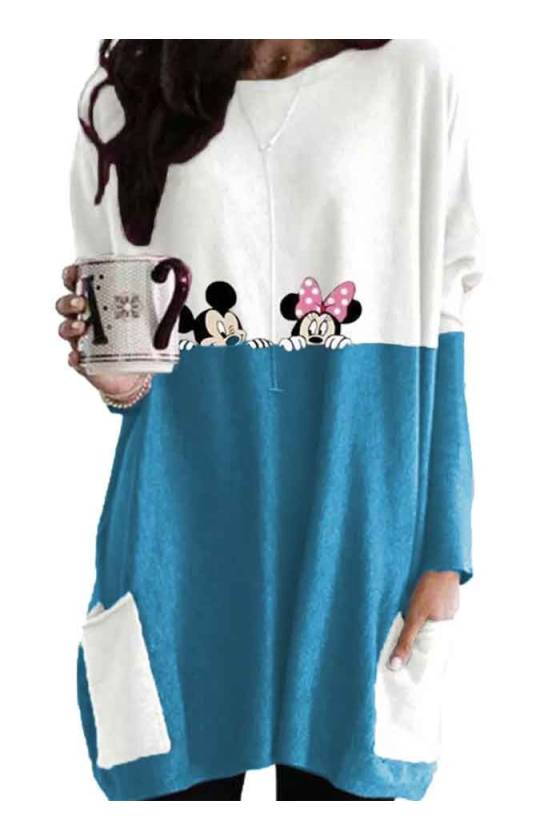 Sudadera Mickey y Minnie oferta azul y blanca invierno