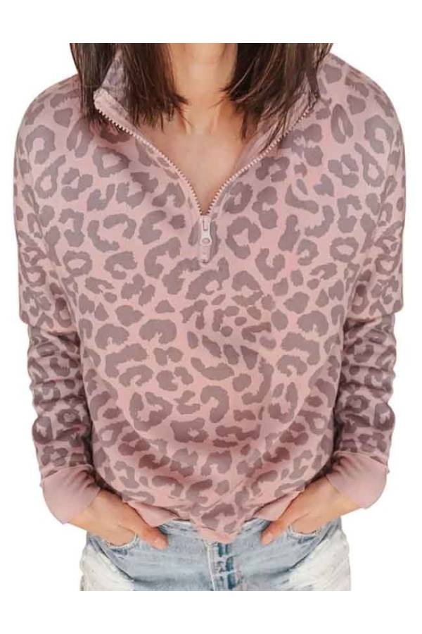 Sudadera print animal rosa leopardo Margaret