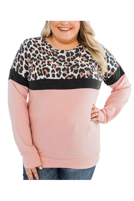 Camiseta leopard tallas grandes pink