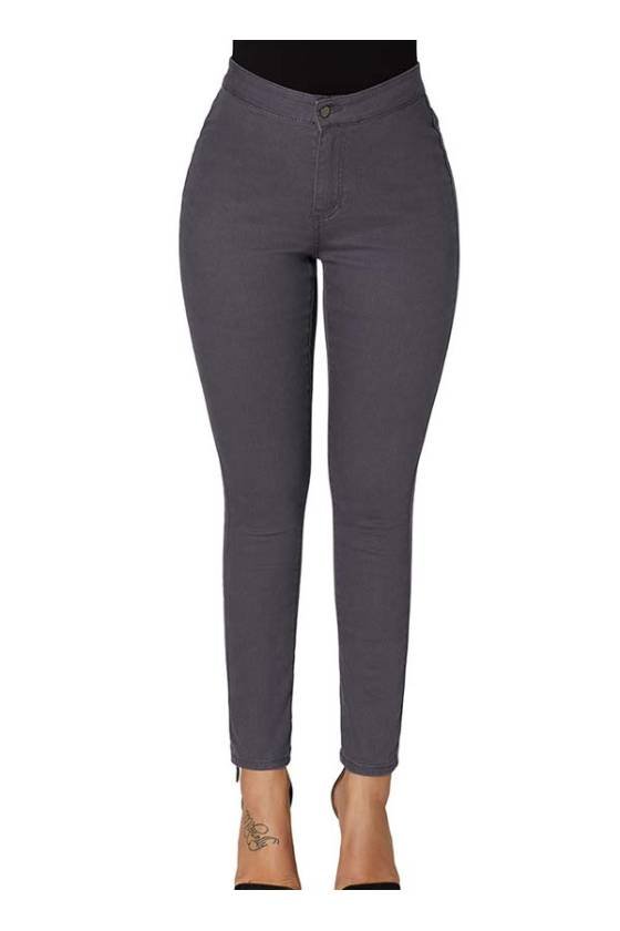 Pantalón Vaquero Gris pitillo bolsillos Slim