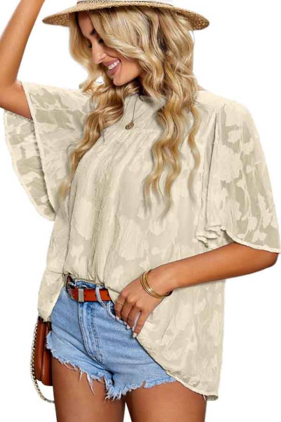 Top Babydoll textil texturizado blusa