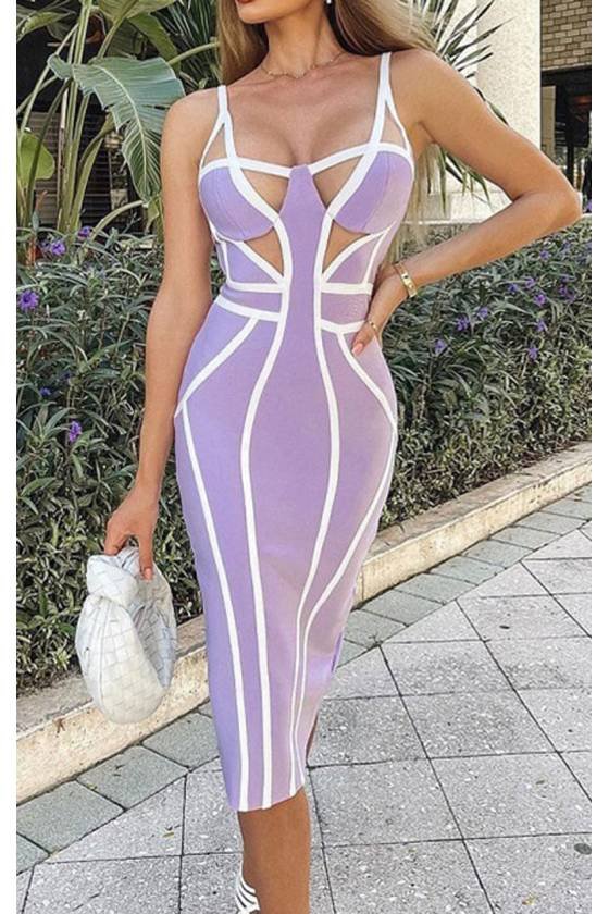 Vestido bandage Violeta tirantes finos para mujer 2023