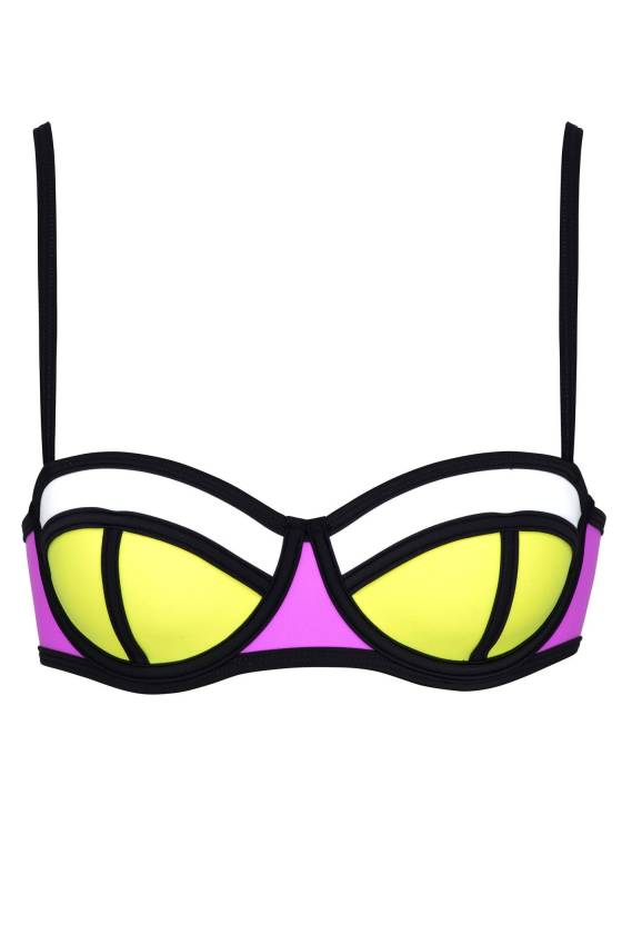 Bikini Neopreno block color lila y amarillo online